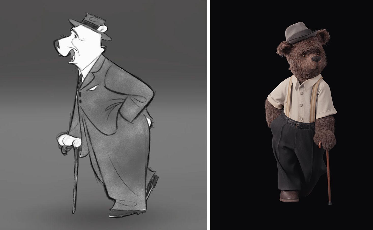 The character of Lewis, from concept design to final Framestore model.