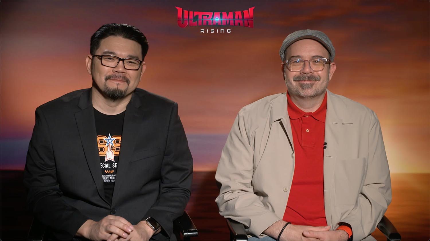 Ultraman: Rising director Shannon Tindle (right) and co-director John Aoshima.