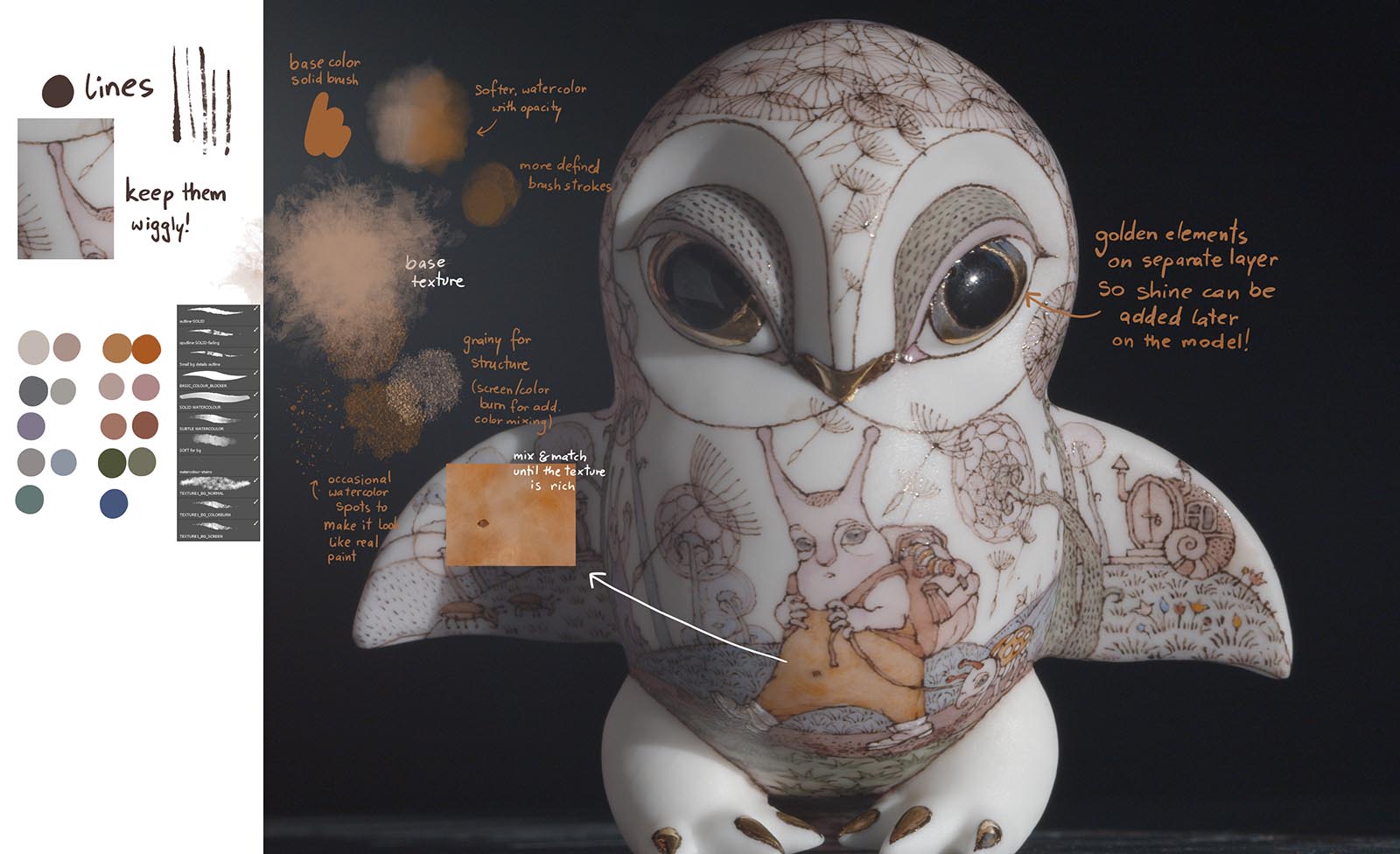 Study for the owl ceramic cg model