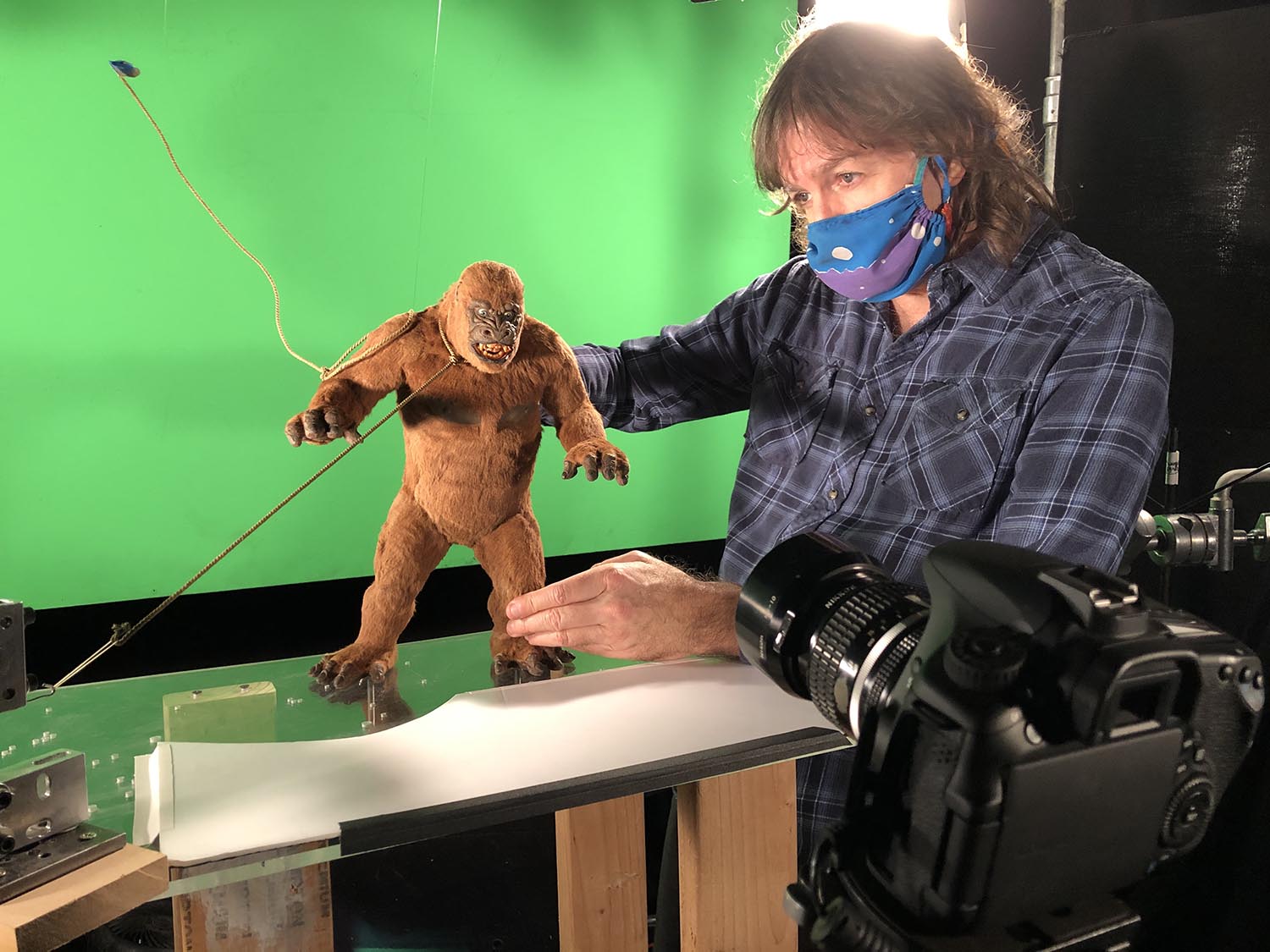 Stop-motion animators finishing up the final shots of Primevals.